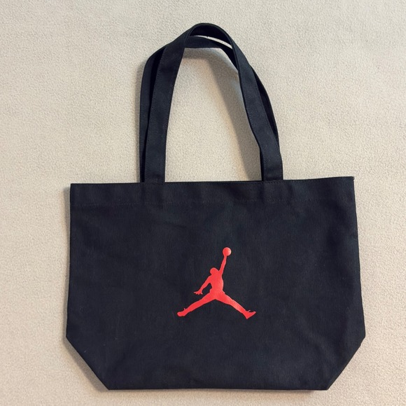 Jordan Jumpman Black Tote Bag Reusable Shopping Gym Carry On - Picture 1 of 5